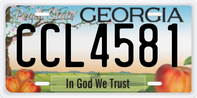 GA license plate CCL4581