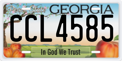 GA license plate CCL4585