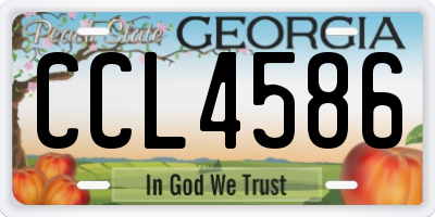 GA license plate CCL4586