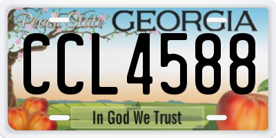 GA license plate CCL4588