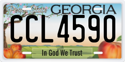 GA license plate CCL4590