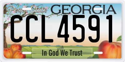 GA license plate CCL4591