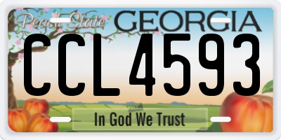 GA license plate CCL4593