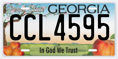 GA license plate CCL4595