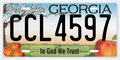 GA license plate CCL4597