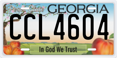 GA license plate CCL4604
