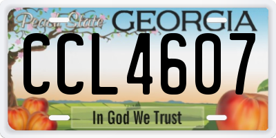 GA license plate CCL4607