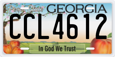 GA license plate CCL4612