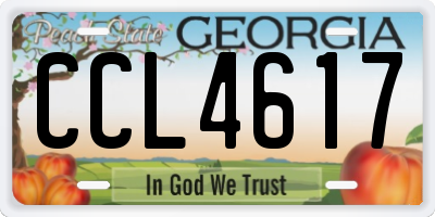 GA license plate CCL4617