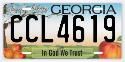 GA license plate CCL4619