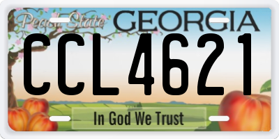 GA license plate CCL4621