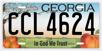 GA license plate CCL4624