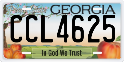 GA license plate CCL4625
