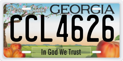 GA license plate CCL4626
