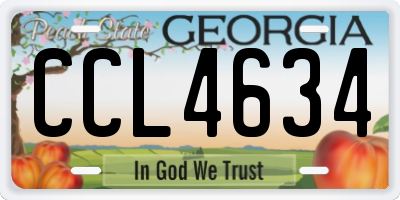 GA license plate CCL4634