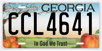 GA license plate CCL4641