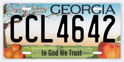 GA license plate CCL4642