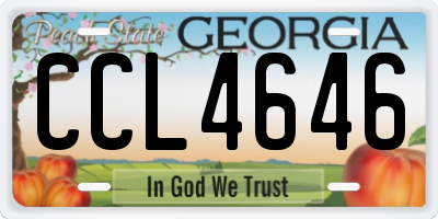 GA license plate CCL4646