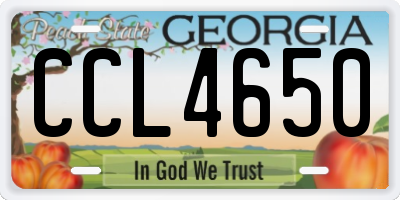 GA license plate CCL4650