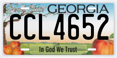 GA license plate CCL4652