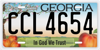 GA license plate CCL4654