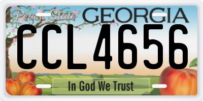 GA license plate CCL4656