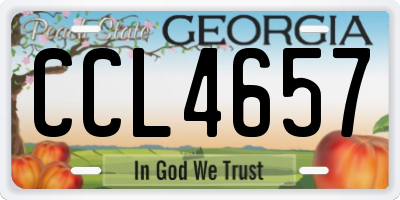 GA license plate CCL4657