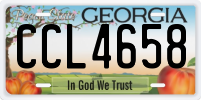 GA license plate CCL4658