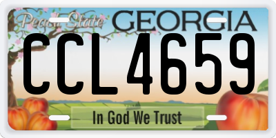 GA license plate CCL4659