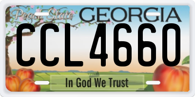 GA license plate CCL4660