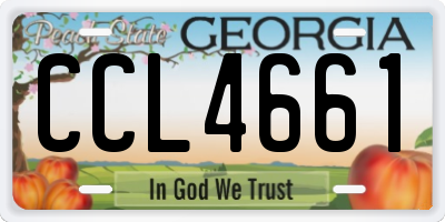 GA license plate CCL4661