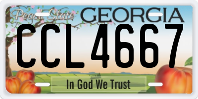 GA license plate CCL4667