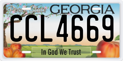 GA license plate CCL4669