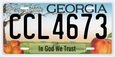 GA license plate CCL4673