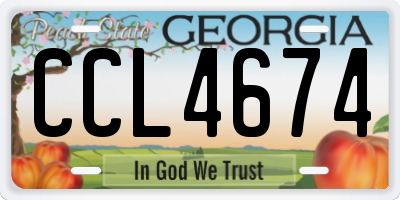 GA license plate CCL4674