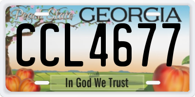 GA license plate CCL4677