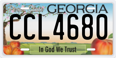 GA license plate CCL4680