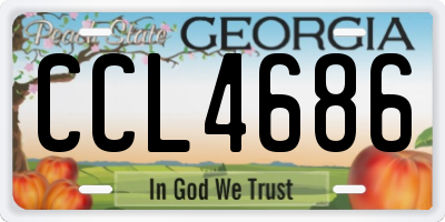 GA license plate CCL4686