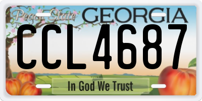 GA license plate CCL4687