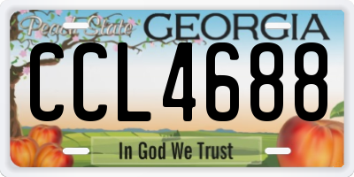 GA license plate CCL4688