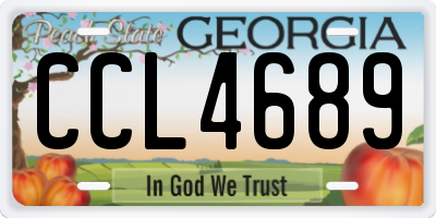 GA license plate CCL4689
