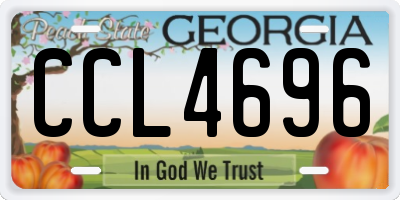 GA license plate CCL4696