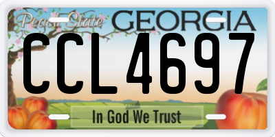 GA license plate CCL4697