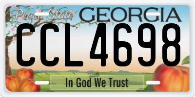 GA license plate CCL4698