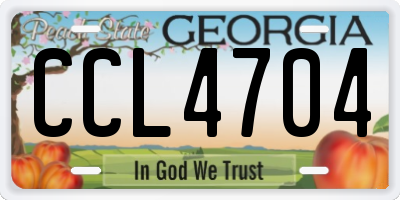 GA license plate CCL4704