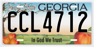 GA license plate CCL4712