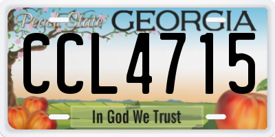 GA license plate CCL4715