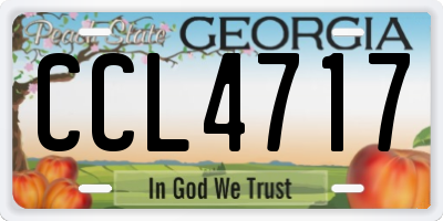 GA license plate CCL4717