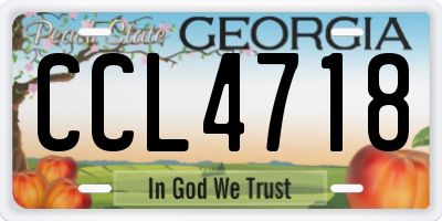 GA license plate CCL4718