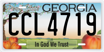 GA license plate CCL4719